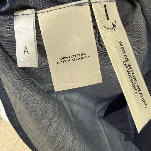 Ann Taylor Blue Chambray Denim Long Sleeve Button Down Shirt - Size Small - Picture 7 of 7